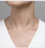 0.63 CTW Halo Necklace