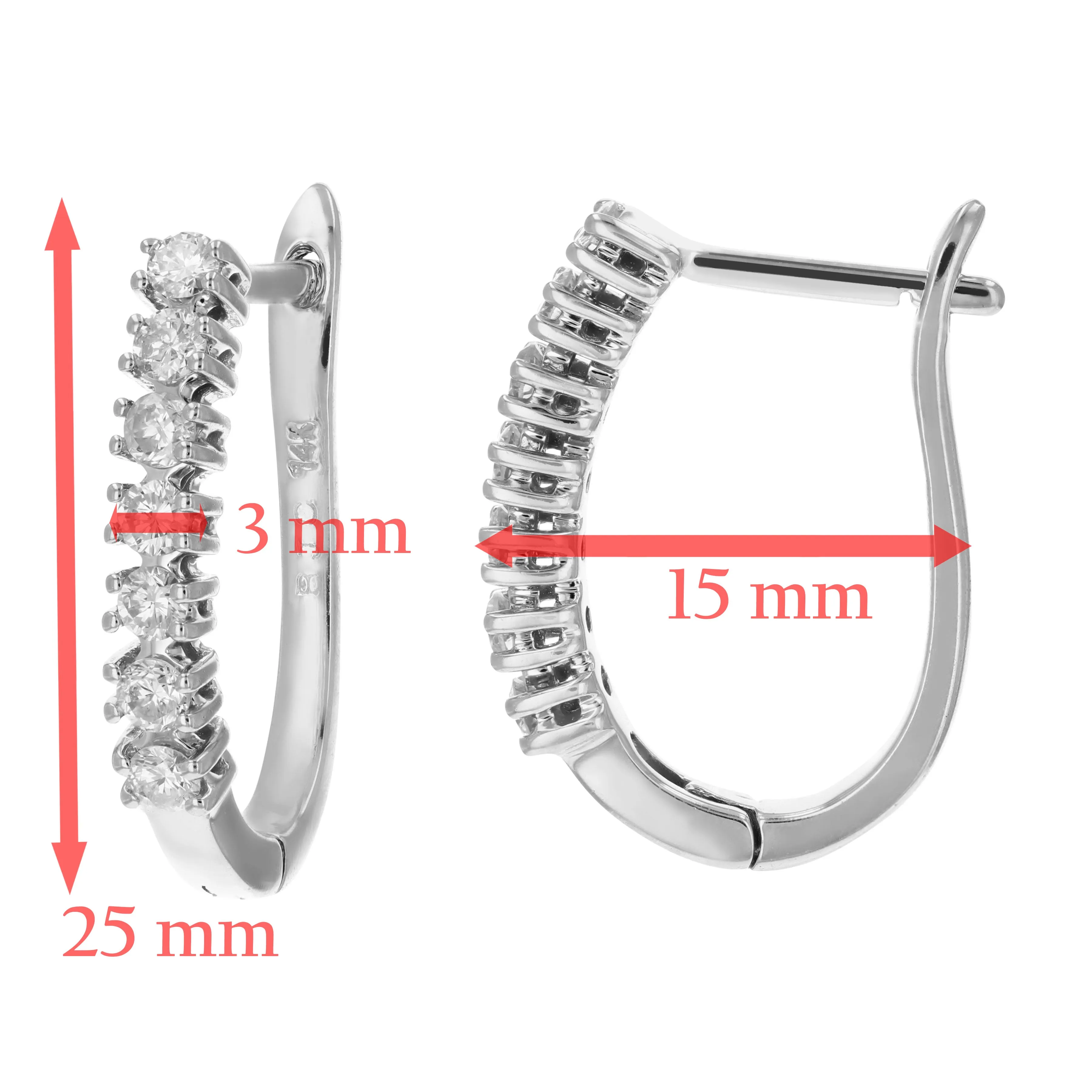 1 cttw Lab Grown Diamond Fashion Hoop Earrings in 14K Gold