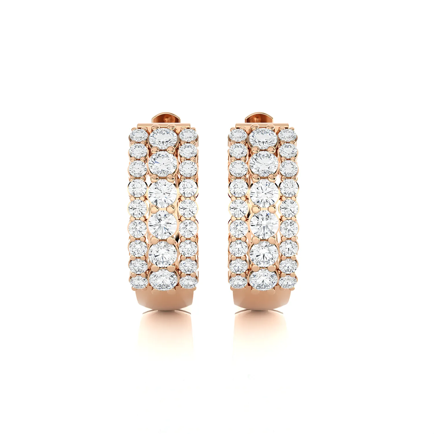 1 ctw Round Lab Grown Diamond Huggie Hoop Earrings