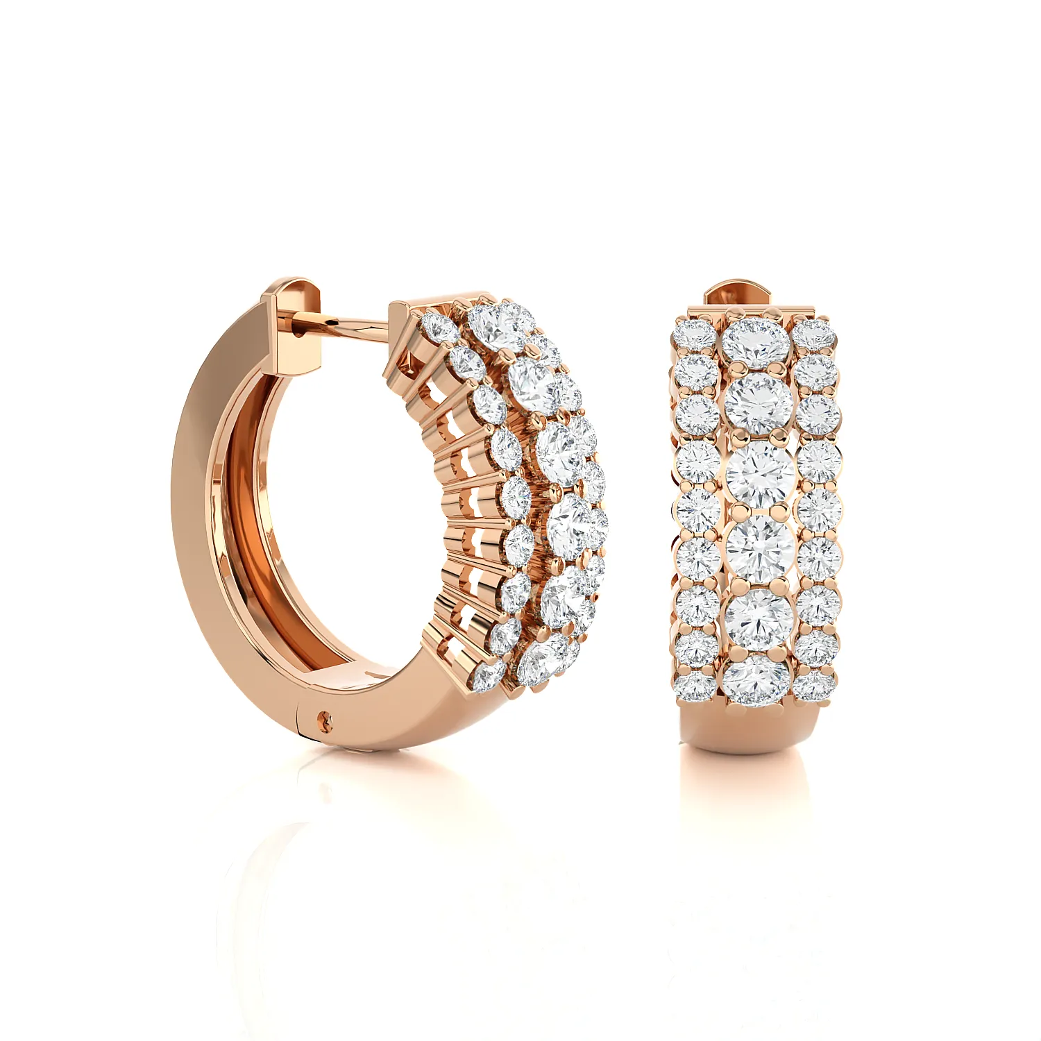 1 ctw Round Lab Grown Diamond Huggie Hoop Earrings