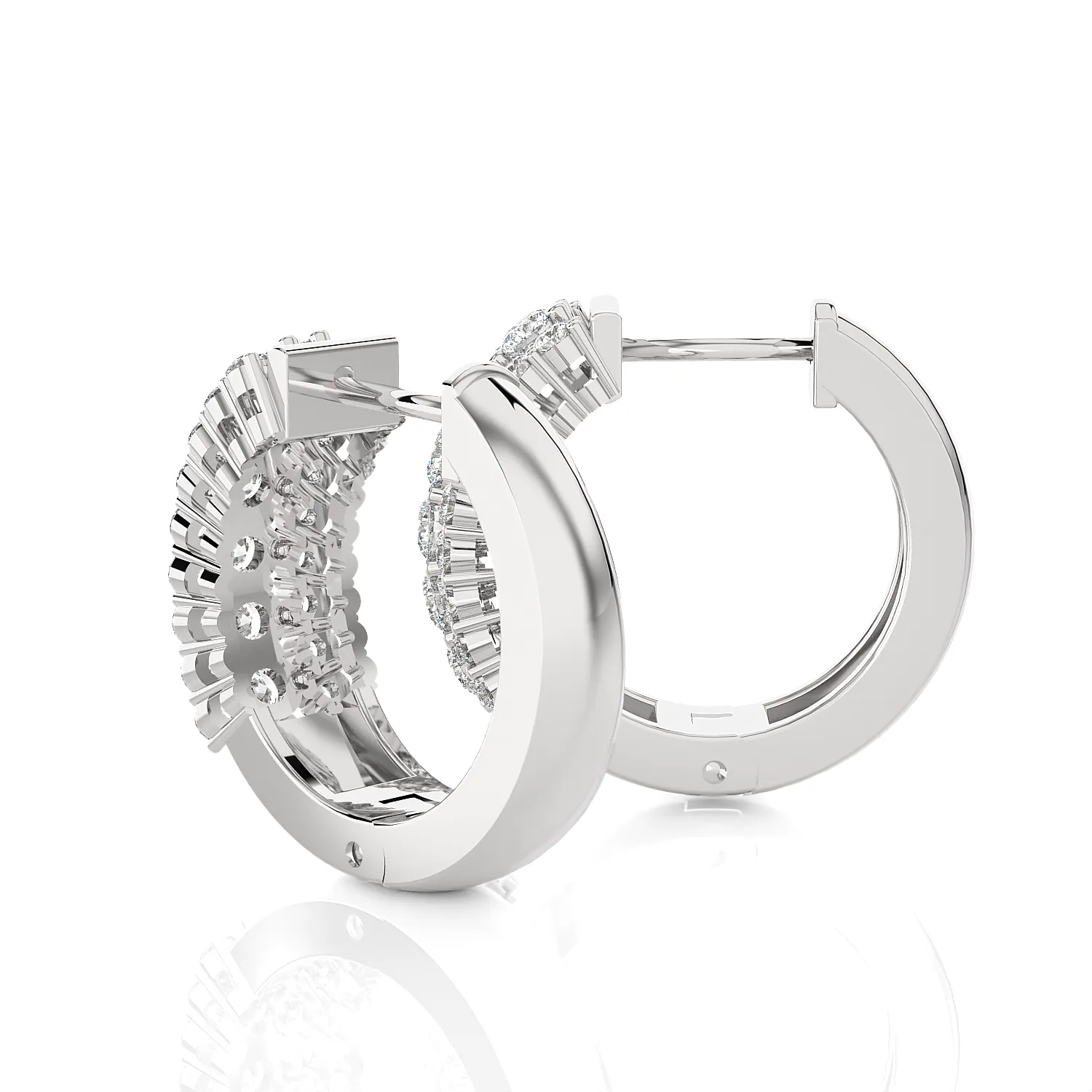 1 ctw Round Lab Grown Diamond Huggie Hoop Earrings