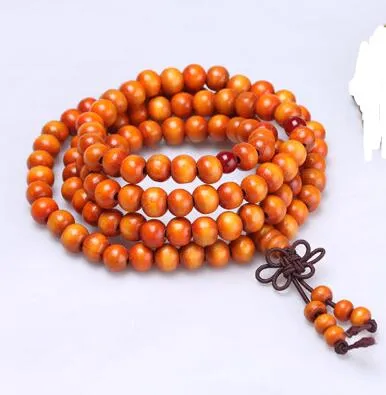 108*8mm Natural Sandalwood Buddhist Buddha Meditation Beads Bracelets For Women Men Jewelry Prayer Bead Mala Rosary Bracelet