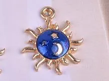 10pcs Sun Moon Star pearl Metal Enamel Charms for Earring  Bracelet DIY Jewelry  Making