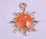 10pcs Sun Moon Star pearl Metal Enamel Charms for Earring  Bracelet DIY Jewelry  Making