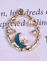 10pcs Sun Moon Star pearl Metal Enamel Charms for Earring  Bracelet DIY Jewelry  Making