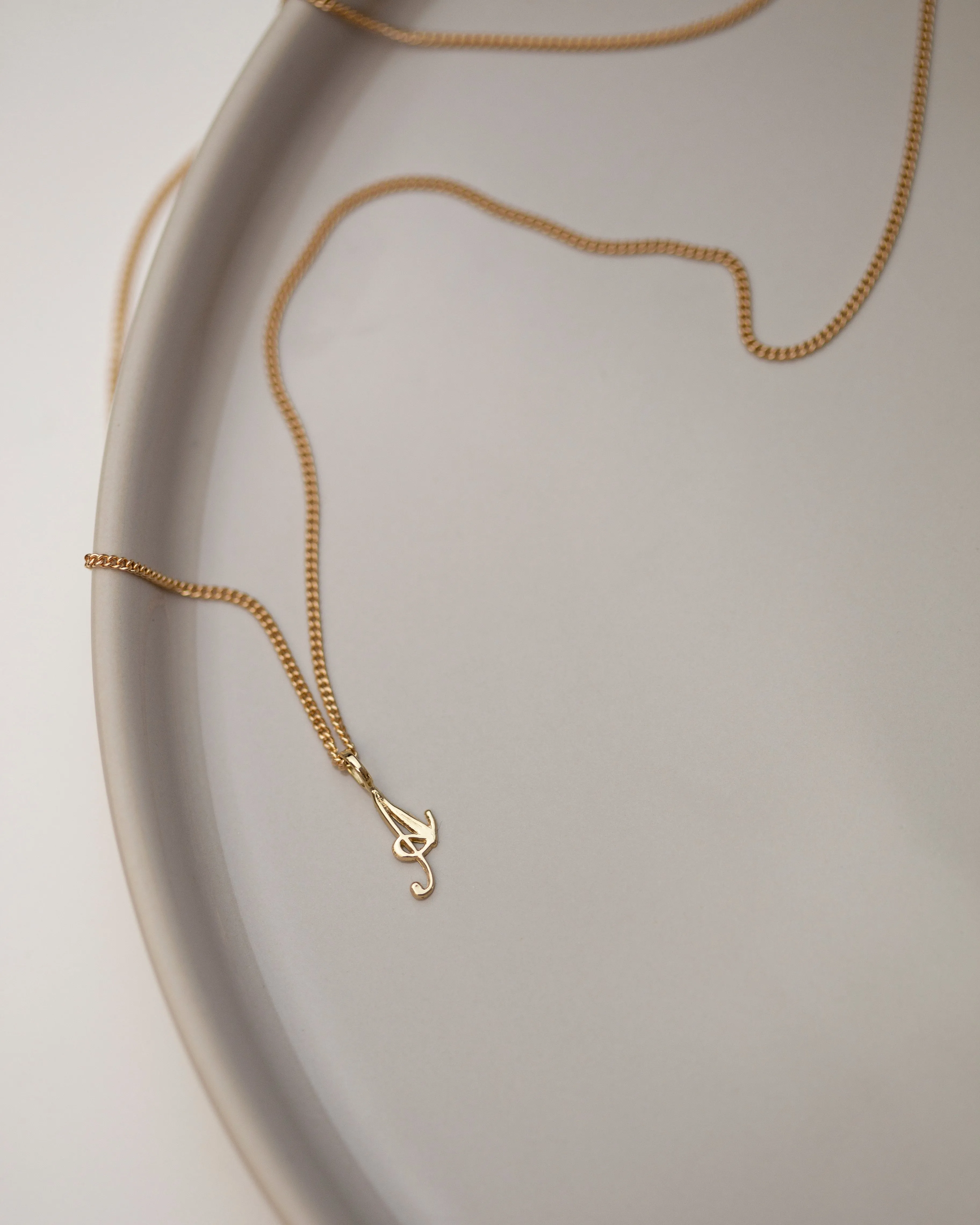 14k Cursive Letter Necklace