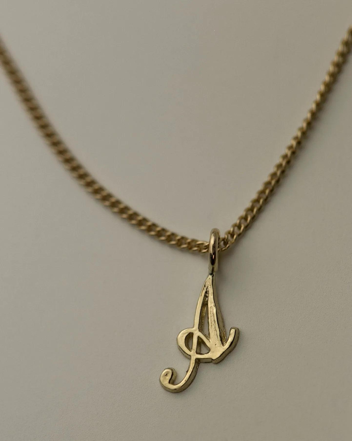 14k Cursive Letter Necklace