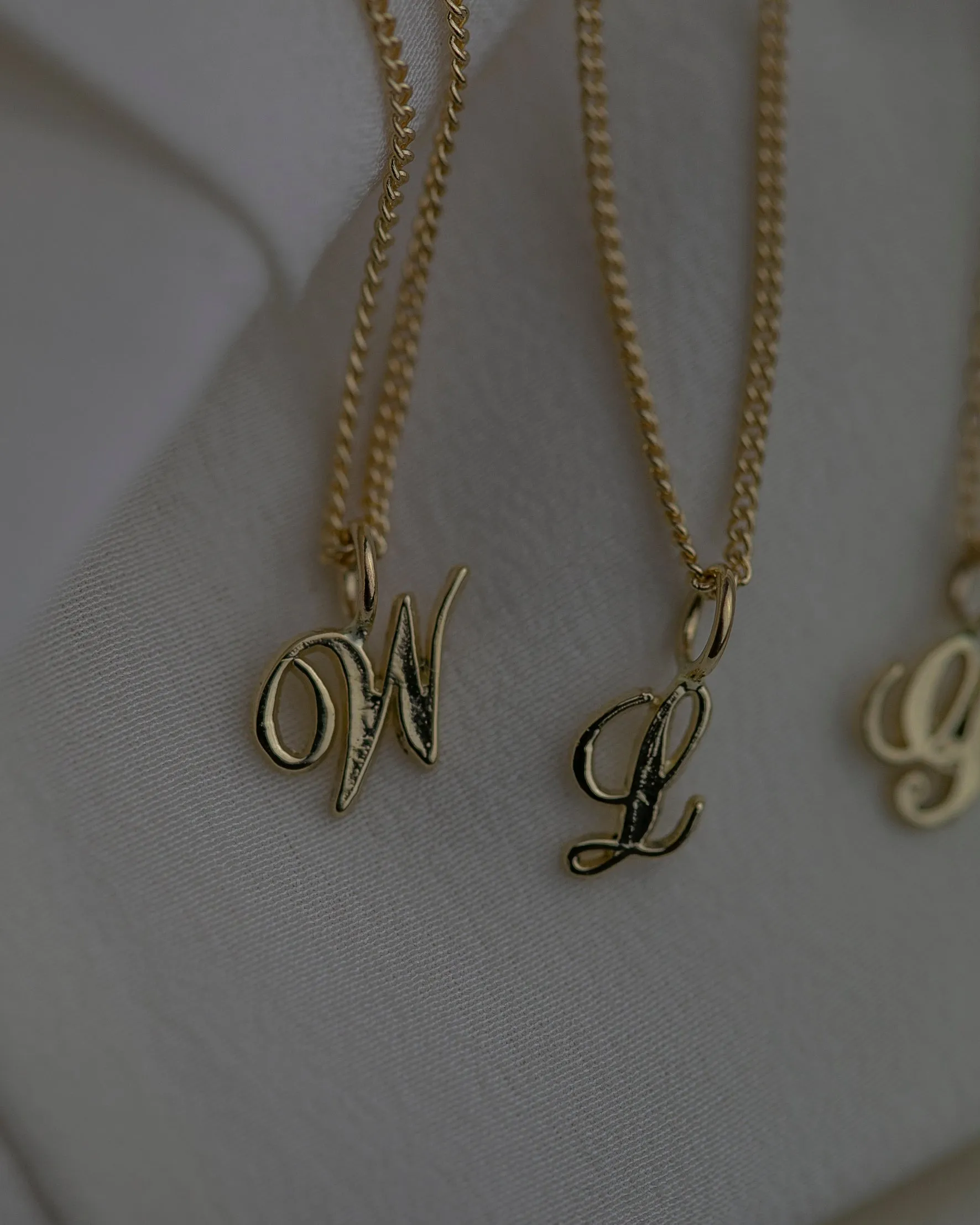 14k Cursive Letter Necklace