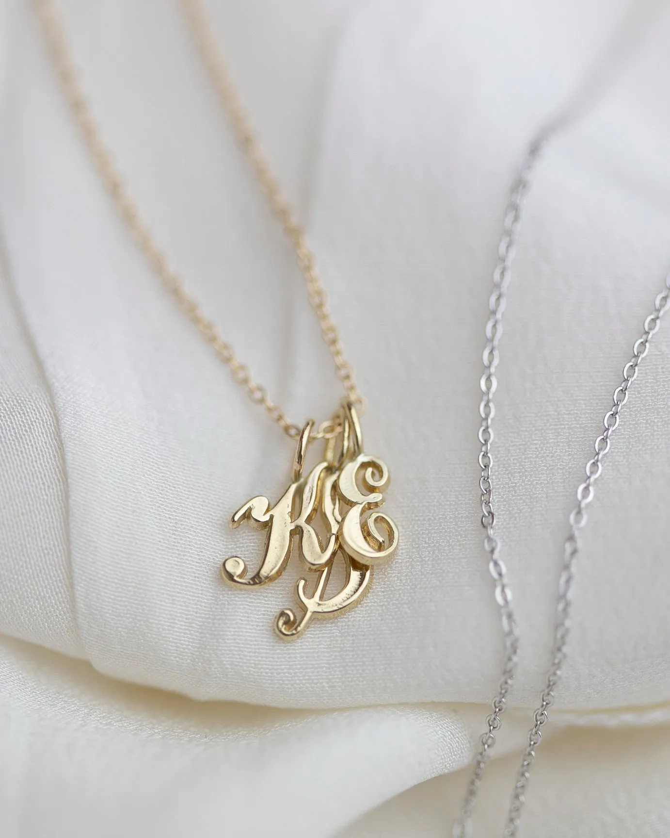 14k Cursive Letter Necklace