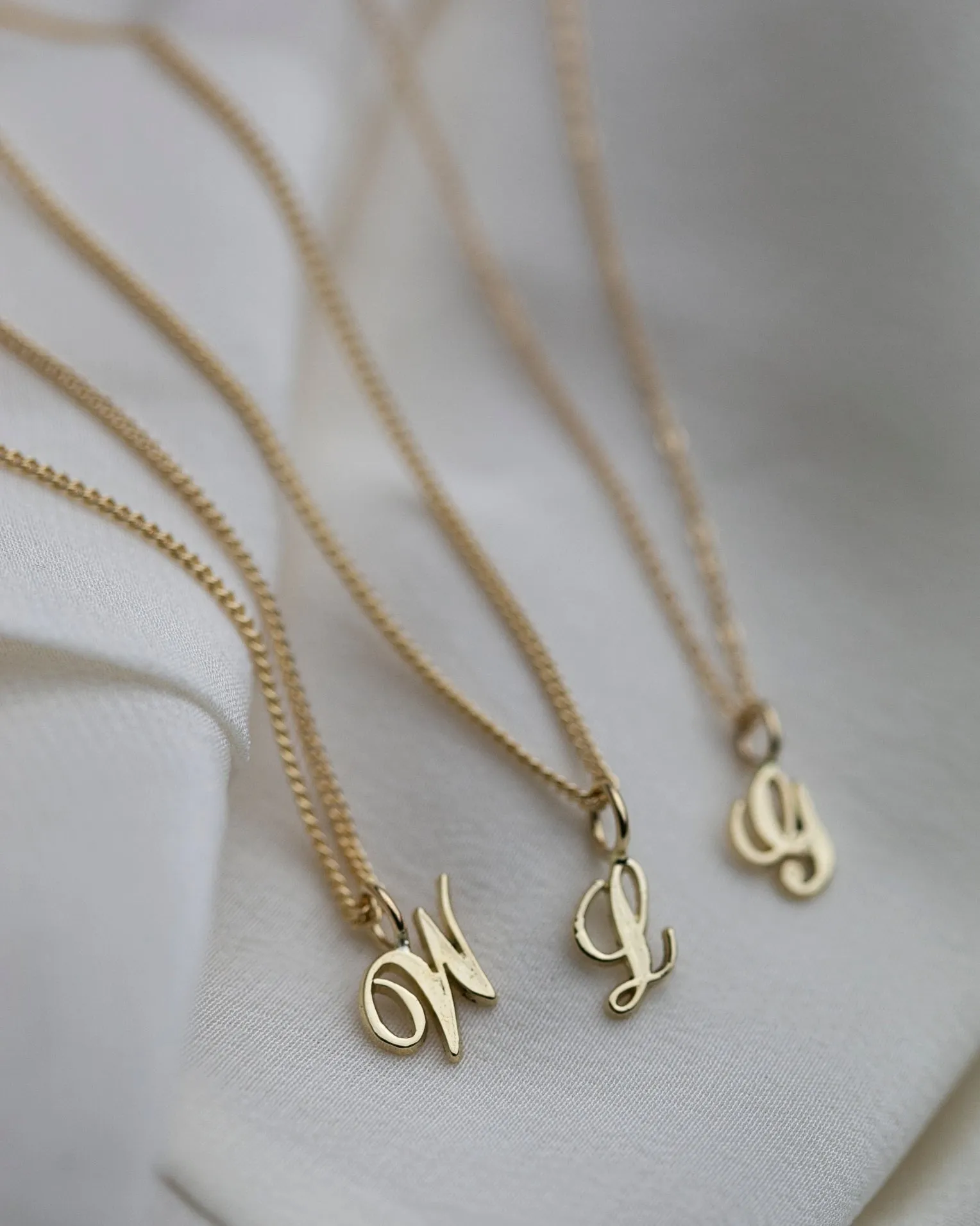 14k Cursive Letter Necklace