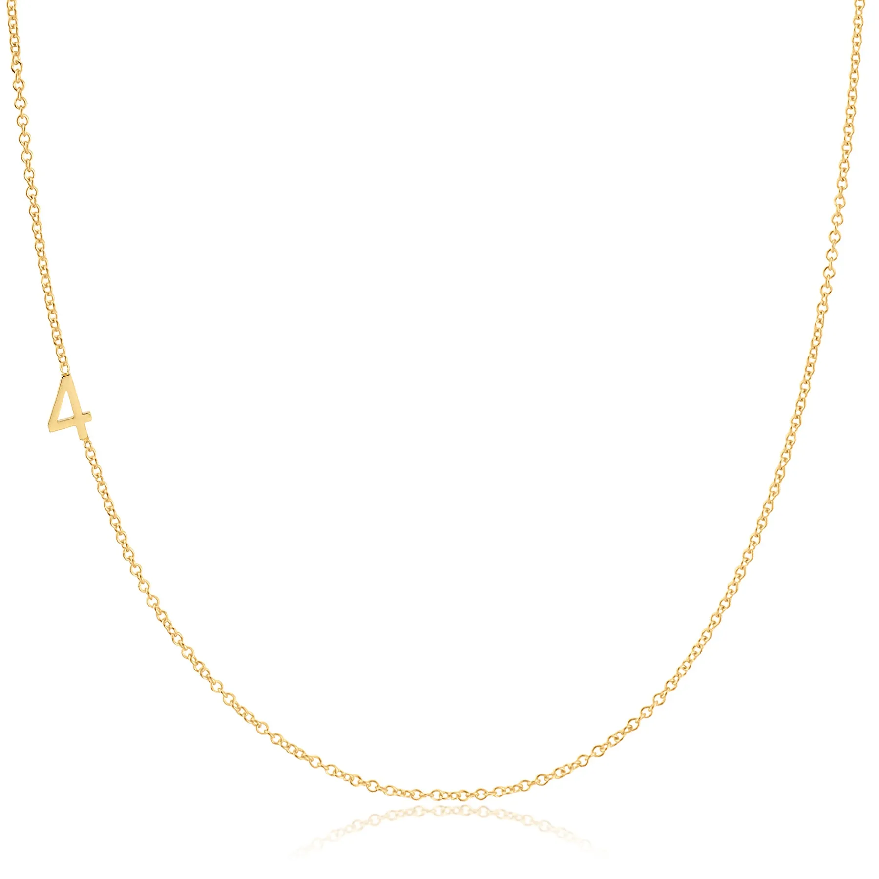 14K GOLD ASYMMETRICAL NUMBER NECKLACE - 4