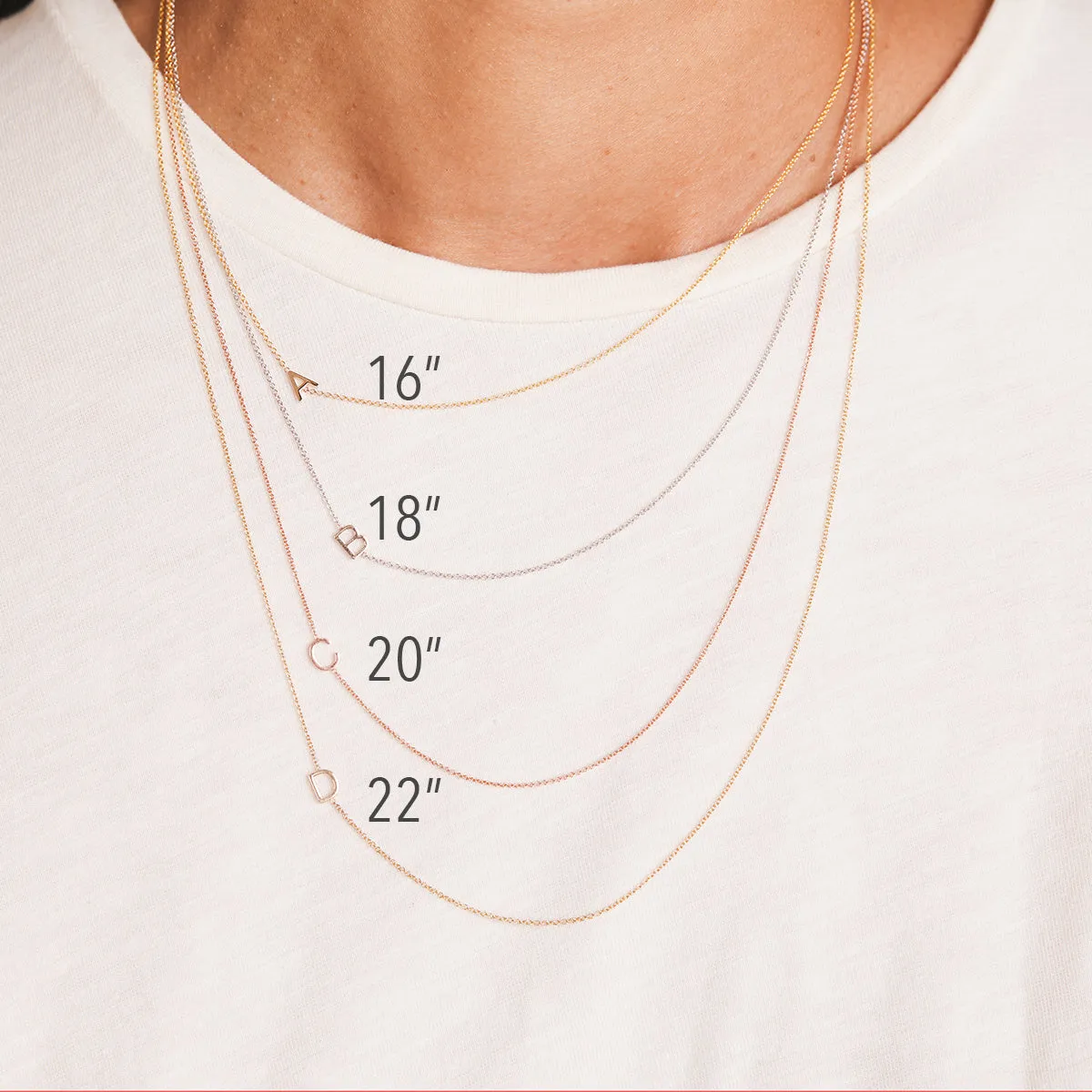 14K GOLD ASYMMETRICAL NUMBER NECKLACE - 7