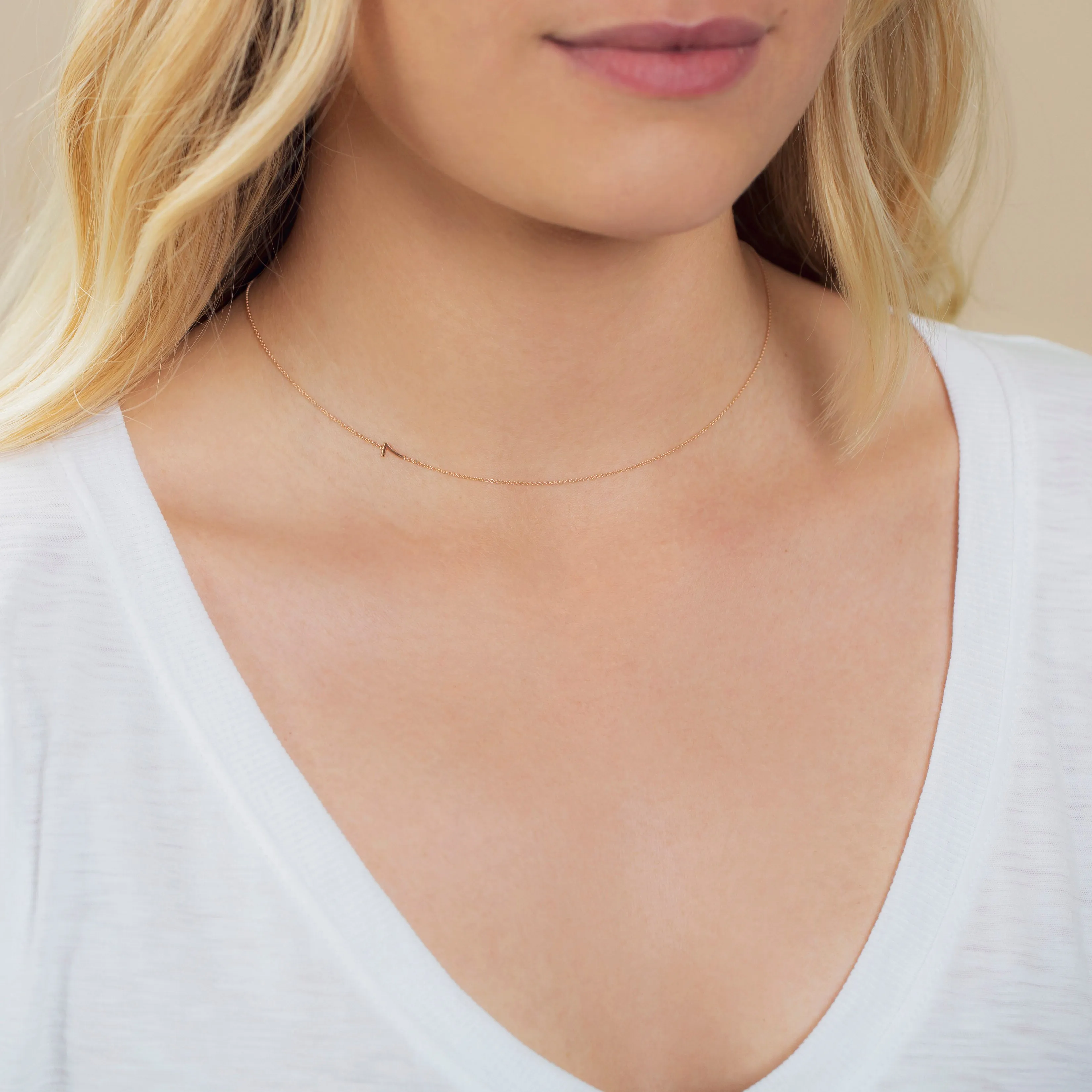 14K GOLD ASYMMETRICAL NUMBER NECKLACE - 7