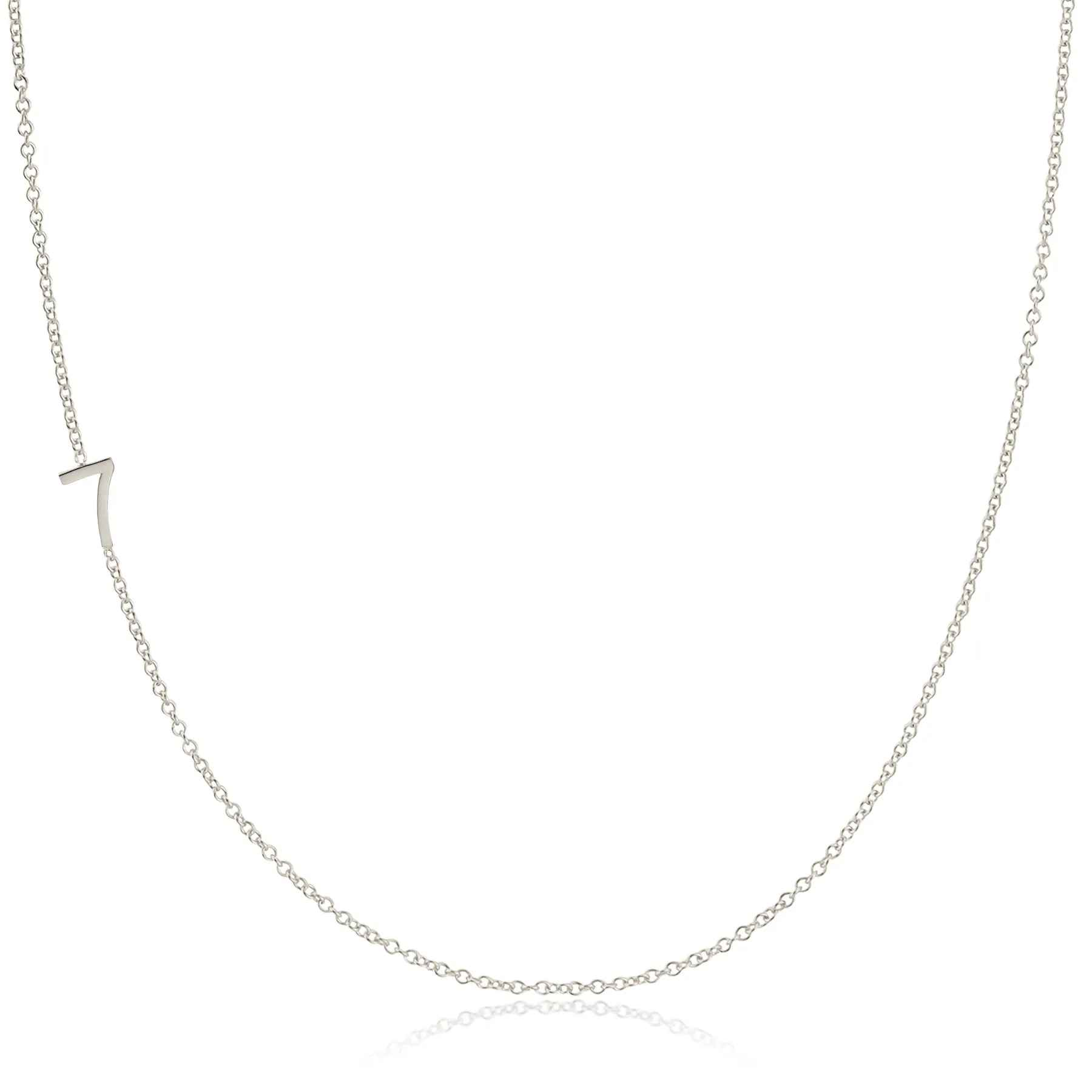 14K GOLD ASYMMETRICAL NUMBER NECKLACE - 7