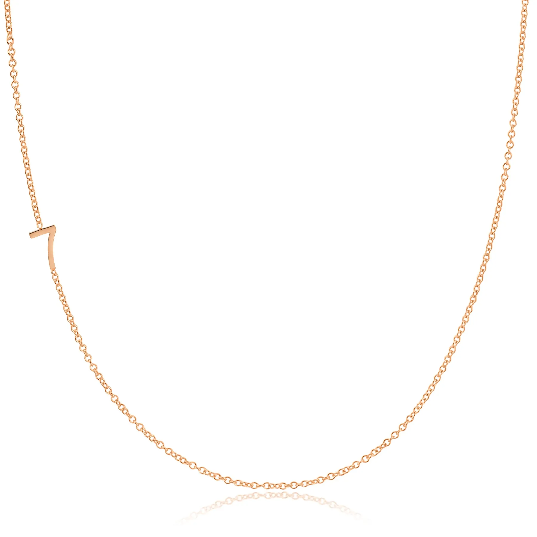 14K GOLD ASYMMETRICAL NUMBER NECKLACE - 7