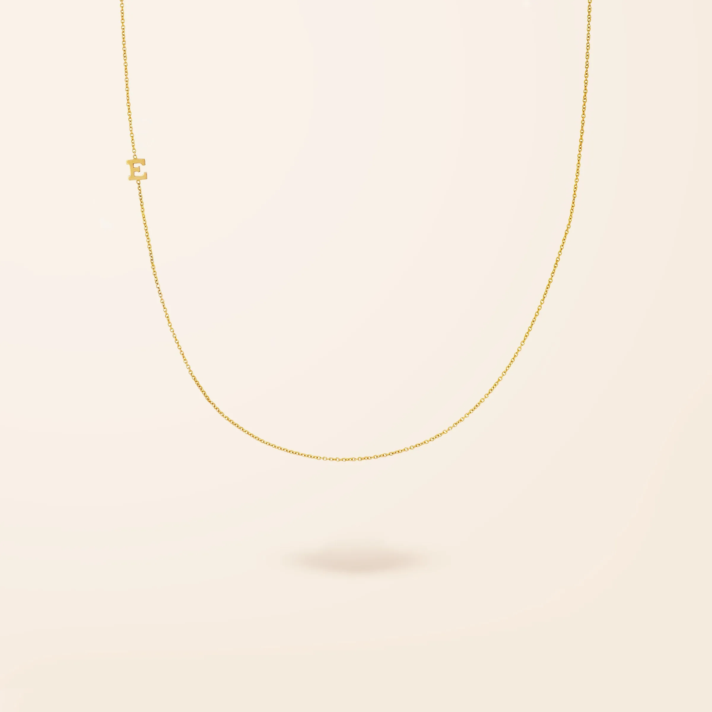 14K Gold One Asymmetrical Initial Necklace