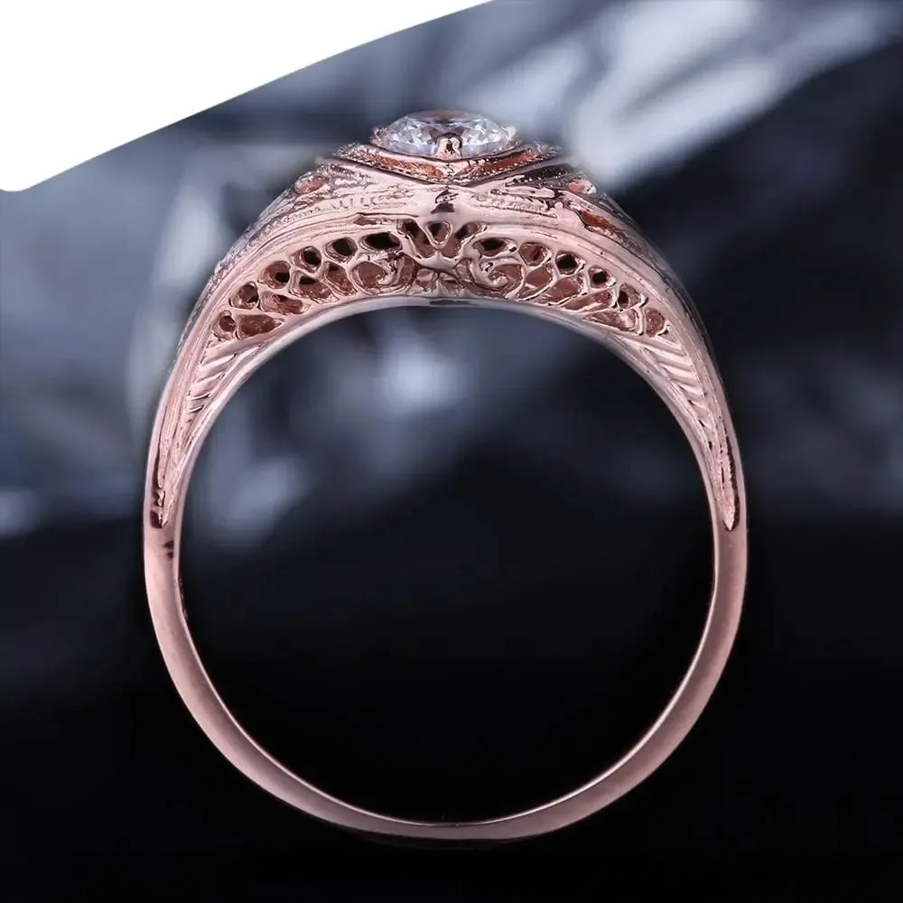 14k Rose Gold Vintage / Unique Moissanite Ring 0.3ct