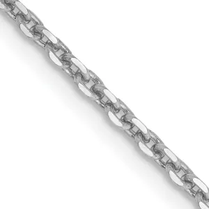 14k White Gold 1.65mm Solid D.C Cable Chain