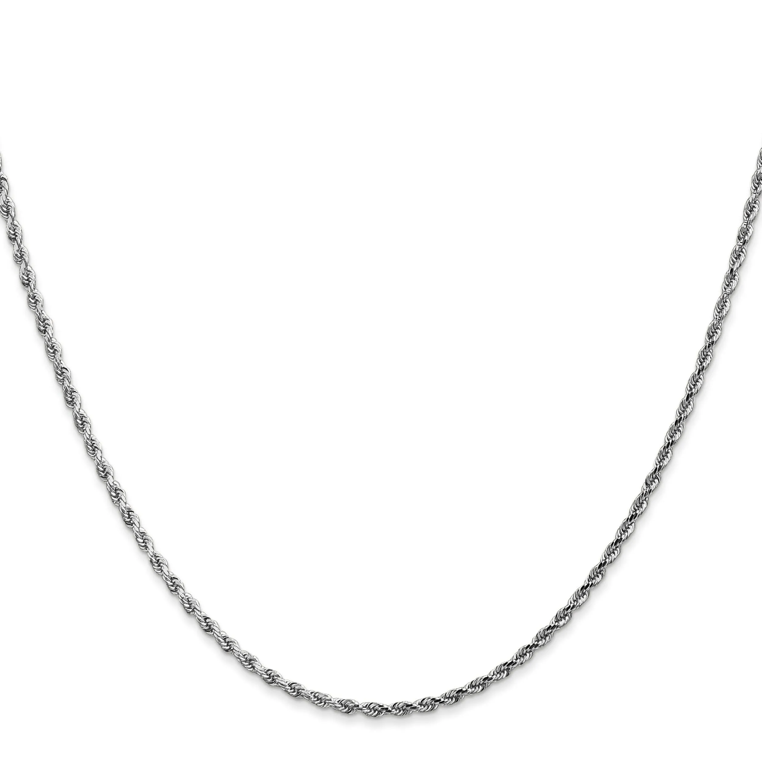 14K White Gold 1.75mm D.C Rope Chain