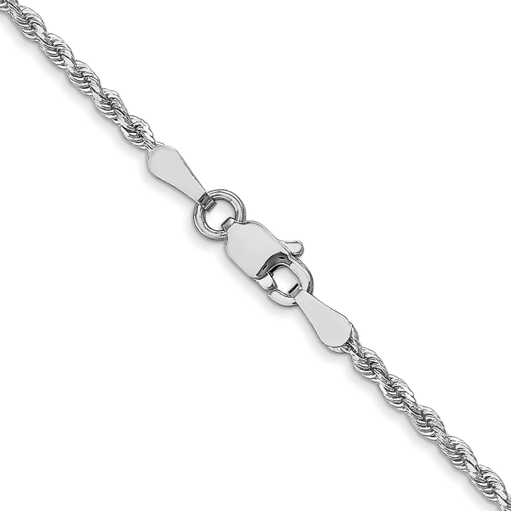 14K White Gold 1.75mm D.C Rope Chain