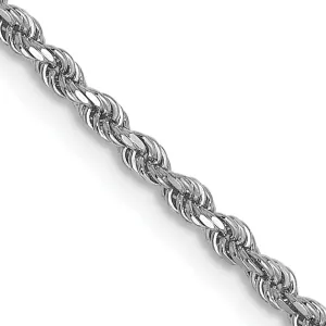 14K White Gold 1.75mm D.C Rope Chain