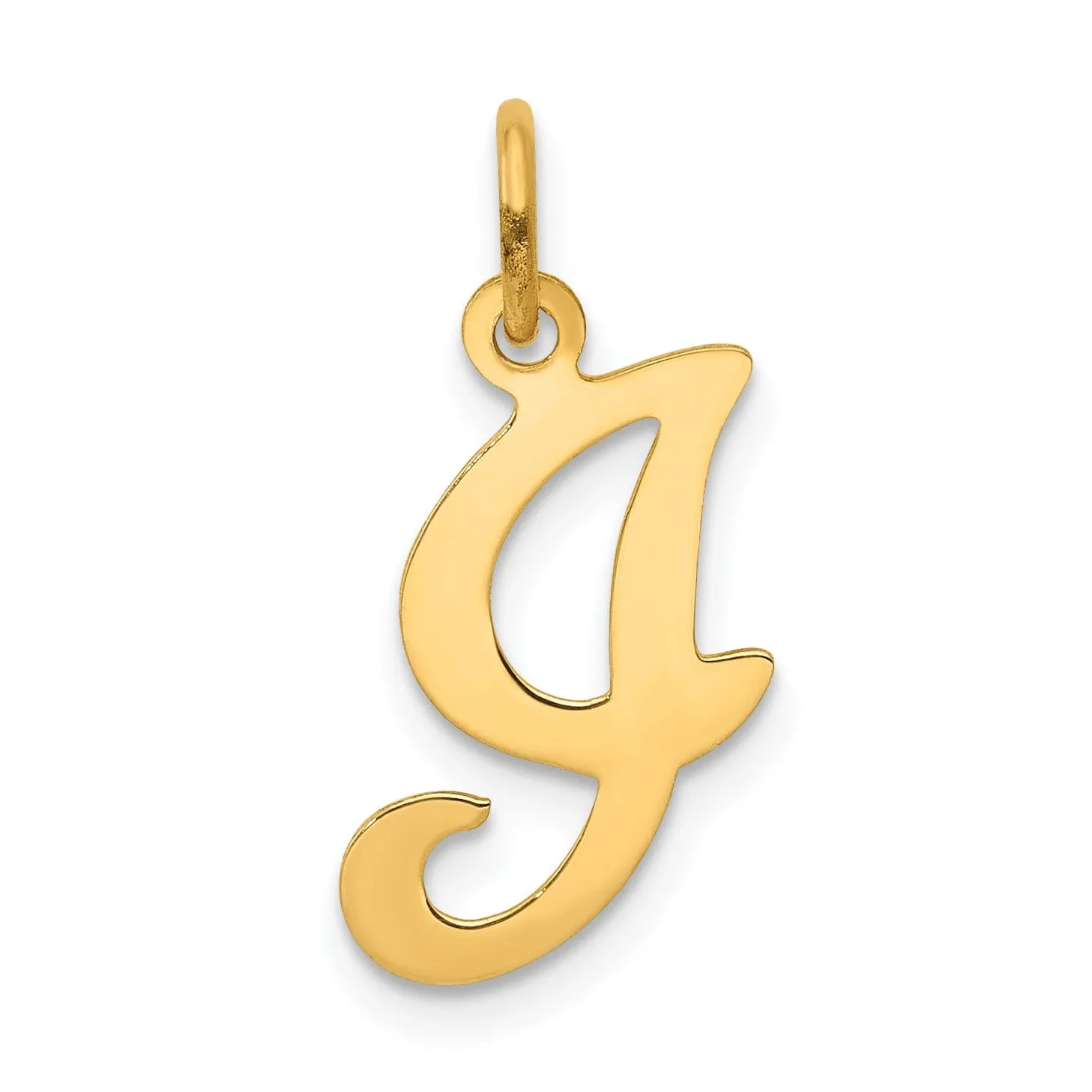 14k Yellow Gold Polished Fancy Initial I Charm