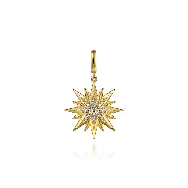 14KY Diamond Starburst Charm