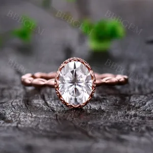 1.5 Carat Unique Moissanite Engagement Ring Marquise Shaped Design Band