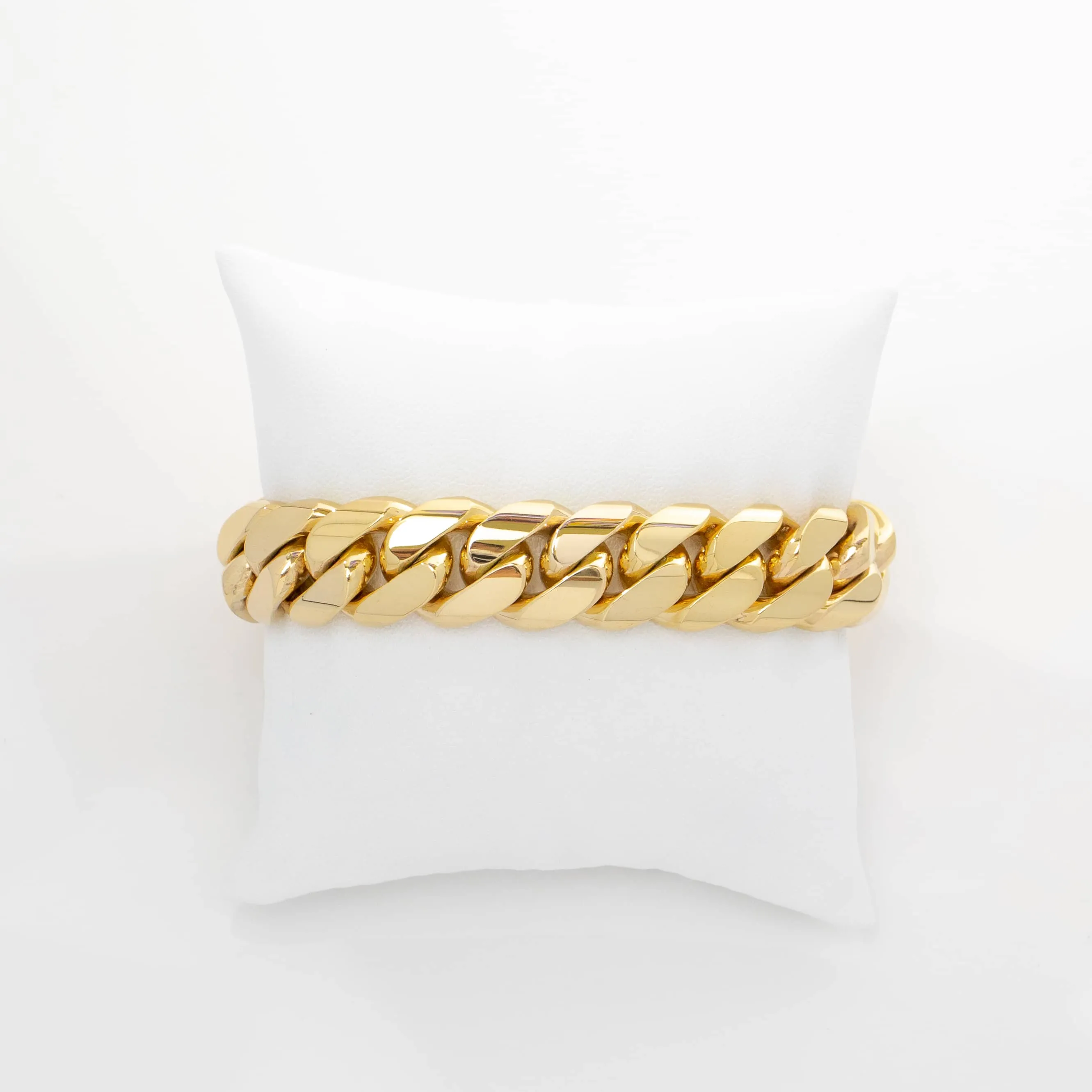 16mm Solid Gold Cuban Link Bracelet