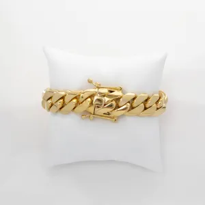 16mm Solid Gold Cuban Link Bracelet