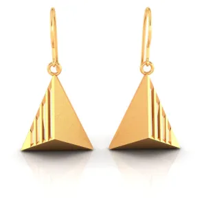 18k Exquisite Conical-shaped Gold Earrings