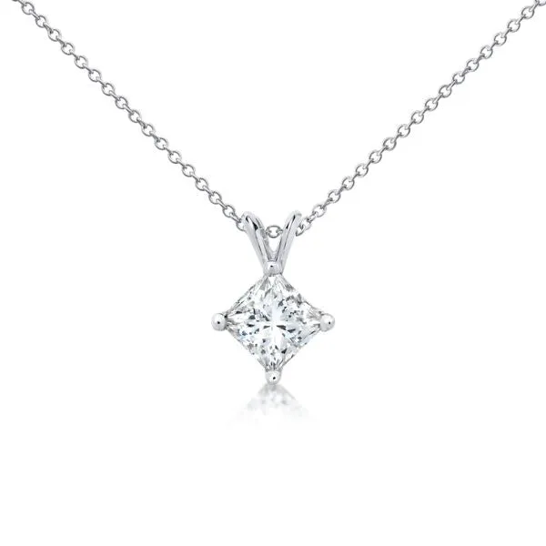 2.00 Carat Princess Cut Diamond Solitaire Pendant