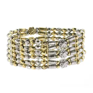 2028 Jewelry 6-Row Floral Stretch Bracelet