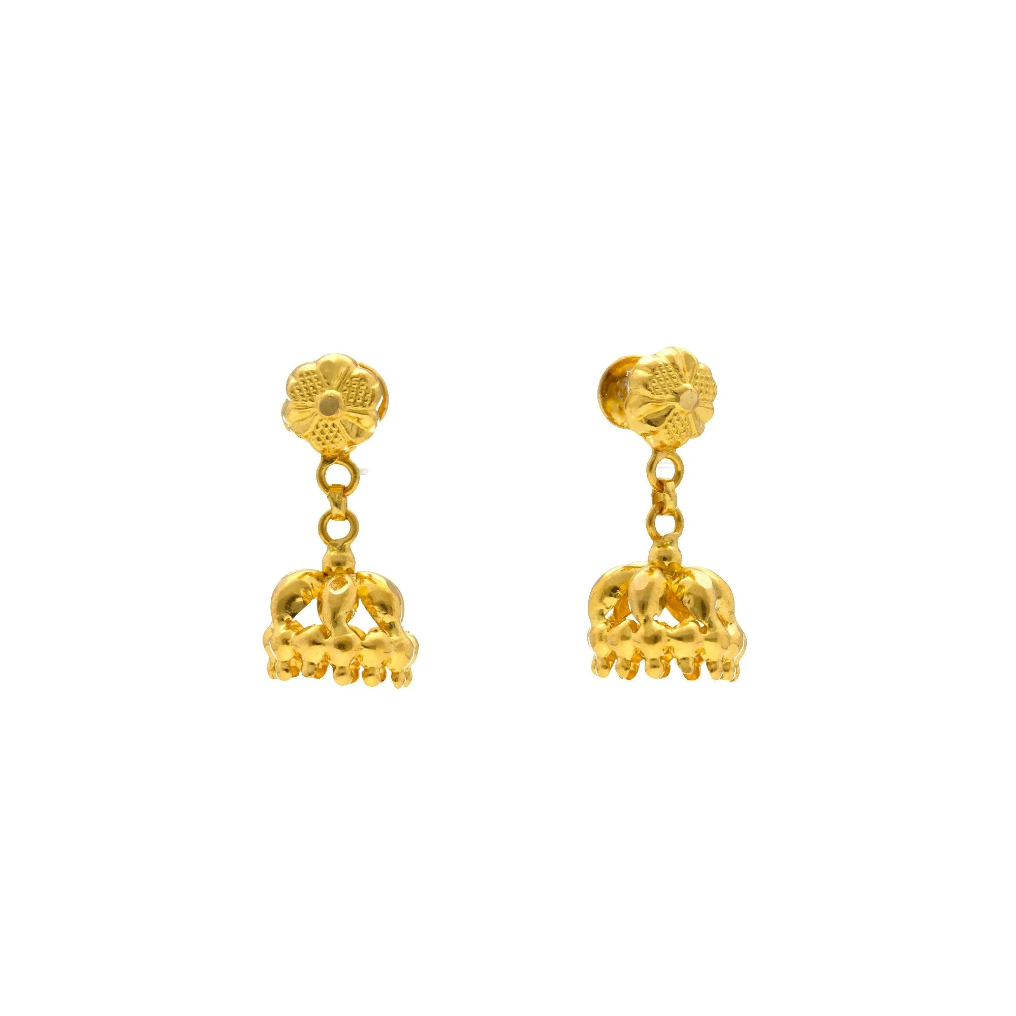 22K Gold Jhumki Drop Earrings