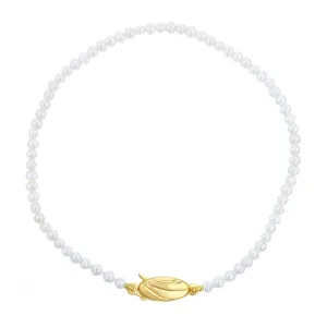 2.5-2.8mm White Round Cultured River Pearl Bracelet | 9K Yellow Gold