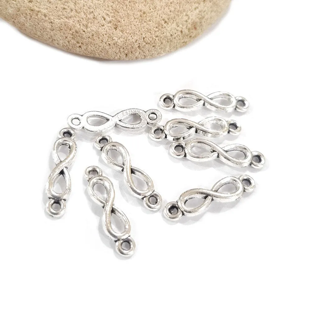 5X20mm 20pcs Pkg. small silver plated infinity charms, infinity charms, silver plated charms, jewelry making, DIY charms, infinity symbol, personalized jewelry