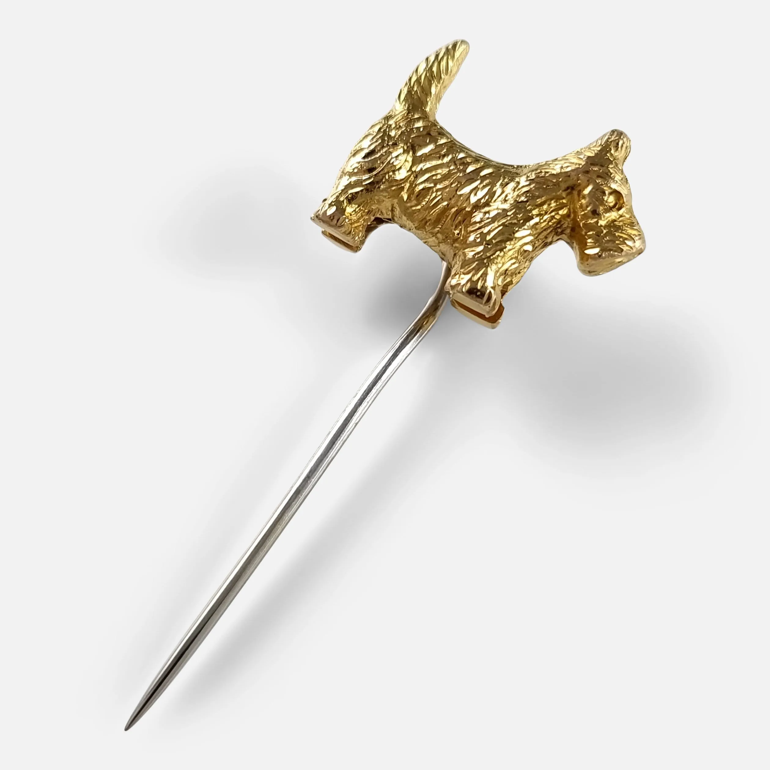 9ct Gold Terrier Dog Stick Pin - Cropp & Farr - 6.9 grams