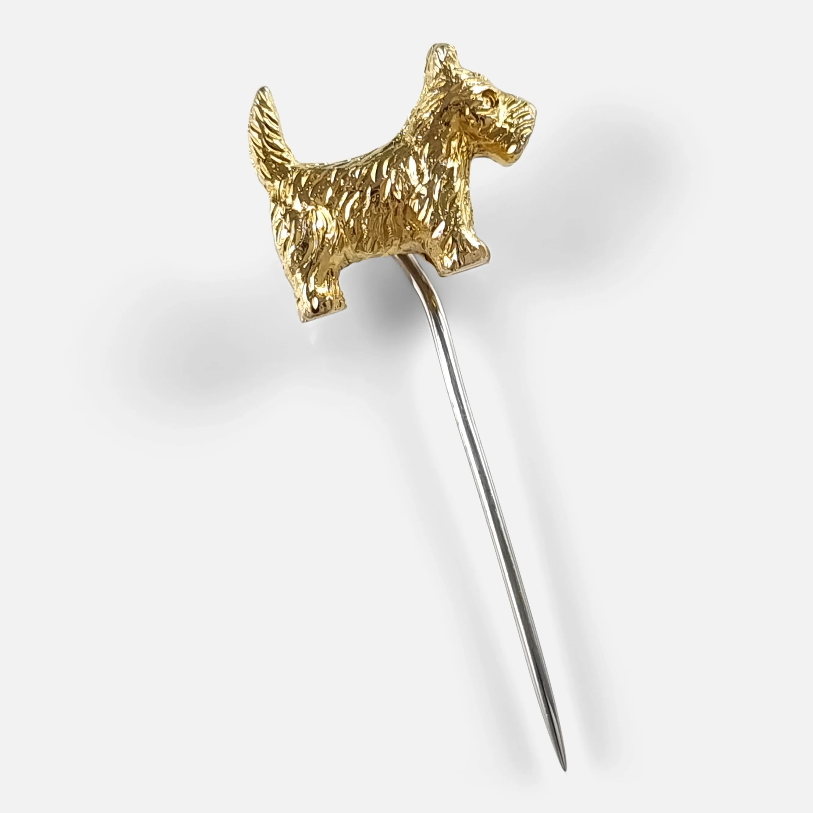 9ct Gold Terrier Dog Stick Pin - Cropp & Farr - 6.9 grams