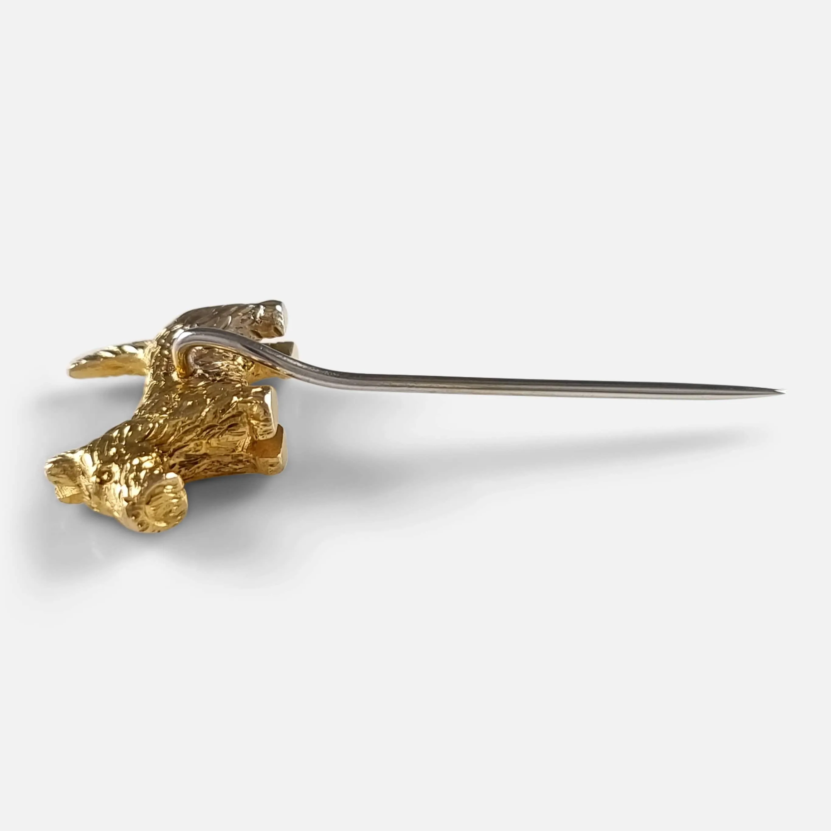 9ct Gold Terrier Dog Stick Pin - Cropp & Farr - 6.9 grams