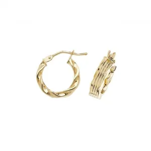 9ct Yellow Gold 35mm Hoop Earrings ER995