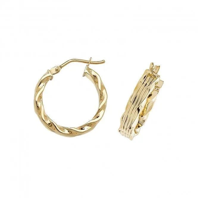 9ct Yellow Gold 35mm Hoop Earrings ER995