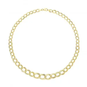 9ct Yellow Gold Oval Open Double Link Necklet NK404