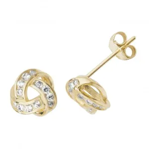 9ct Yellow Gold Zirconia Stud Earrings ES492