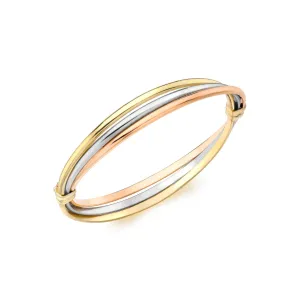 9K 3 Colour Gold Russian Bangle