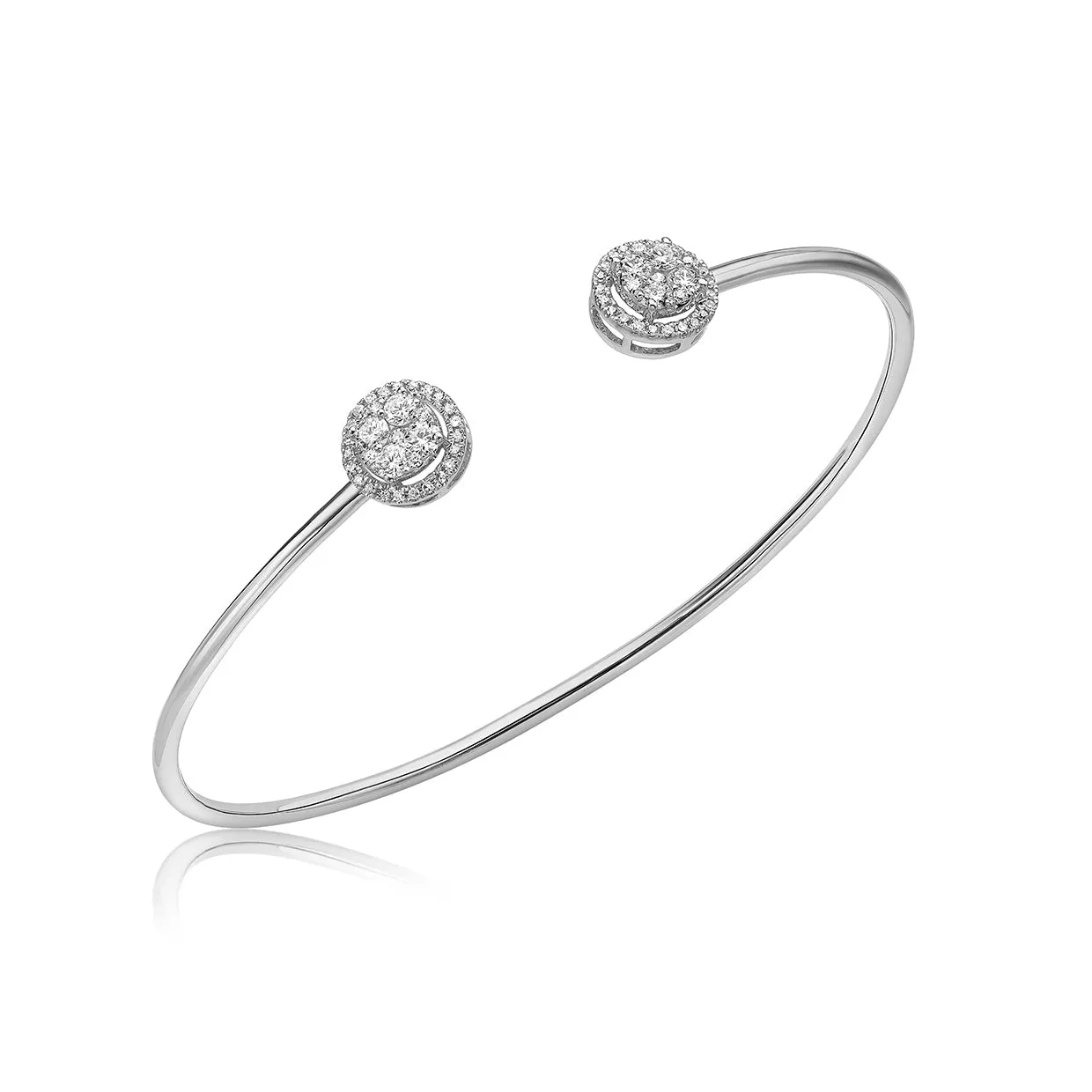 9K White Gold 0.50ct Diamond Torque Bangle