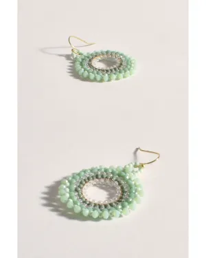 Adorne Mint Green Beaded Mini Earrings