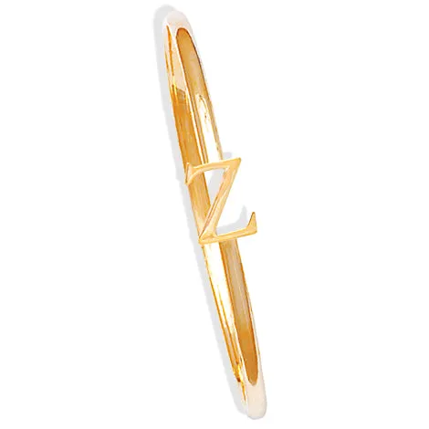 Alice Alphabet Initial Bangle Yellow Gold