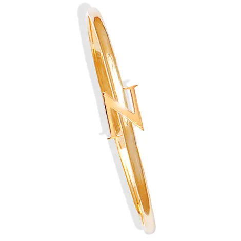 Alice Alphabet Initial Bangle Yellow Gold