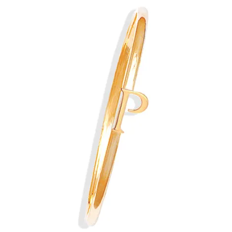 Alice Alphabet Initial Bangle Yellow Gold