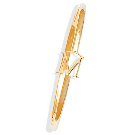 Alice Alphabet Initial Bangle Yellow Gold